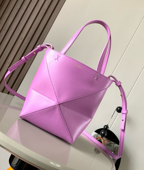 Loewe Puzzle Fold Geometric Tote Bag 9030 Rose Purple