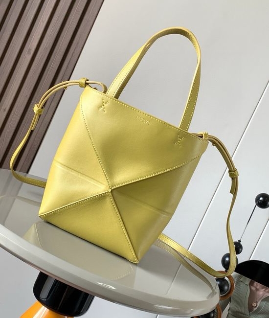 Loewe Puzzle Fold Geometric Tote Bag 9030 Bright Ochre