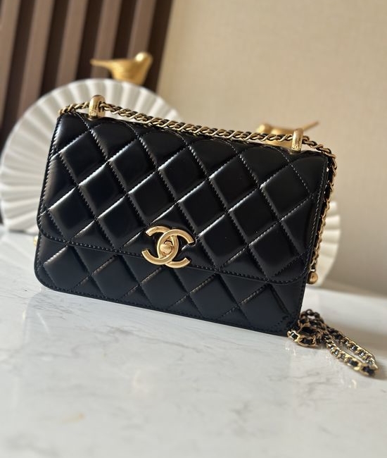 Chanel 24C Double Gold Bead Chain Flap Bag 17040