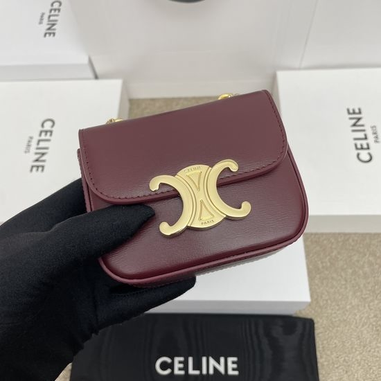 Celine CLAUDE Shiny Calfskin Chain Mini Bag 10L843
