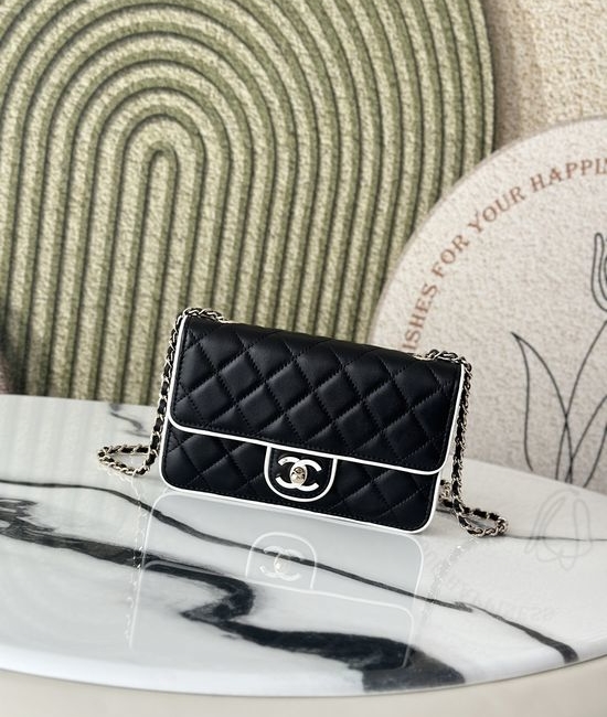 Chanel Enamel Buckle WOC Chain Wallet 66031