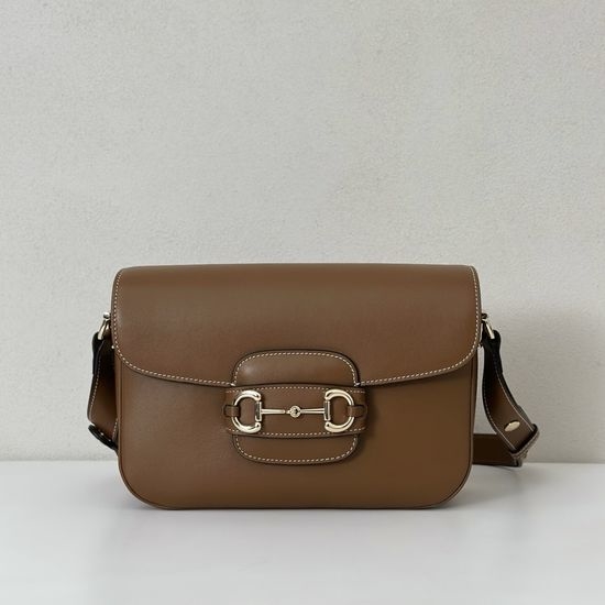 Gucci Shoulder Bag Brown Leather 815178