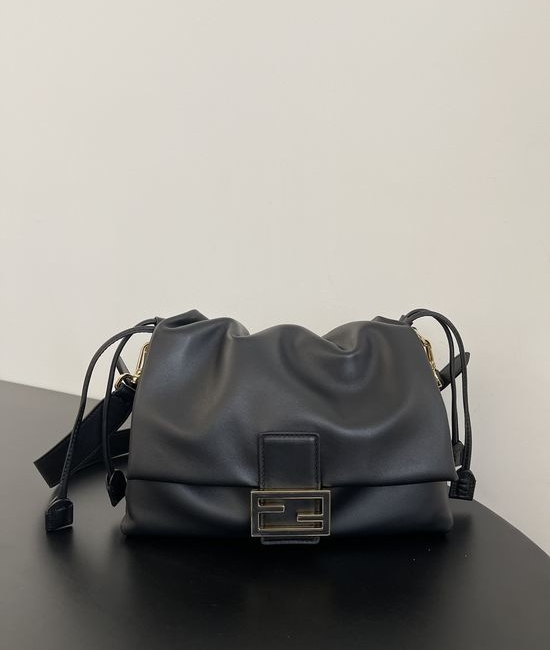 Fendi Mamma Baguette Black Lambskin Bag 8833