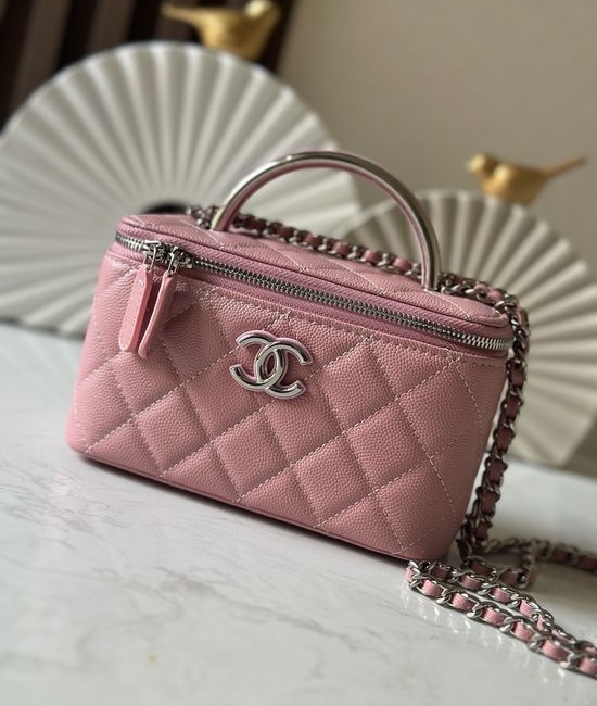 Chanel Cowhide Cosmetic Bag With Handle 66029