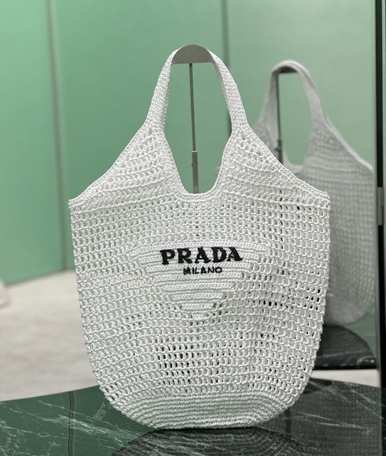 Prada Raffia Woven Tote Bag 1BG424