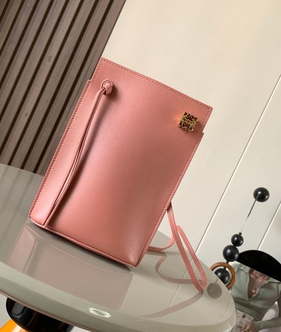 Loewe Dice Pocket Nappa Leather Phone Bag 9027 Rose Pink