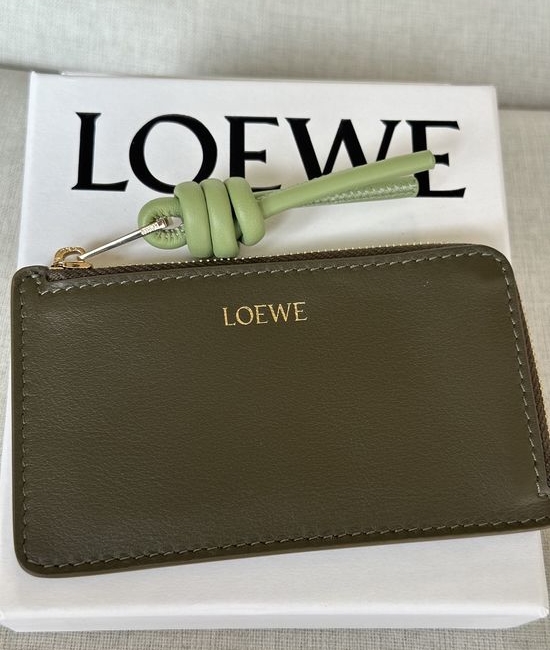 Loewe Khaki Green Card Holder A05