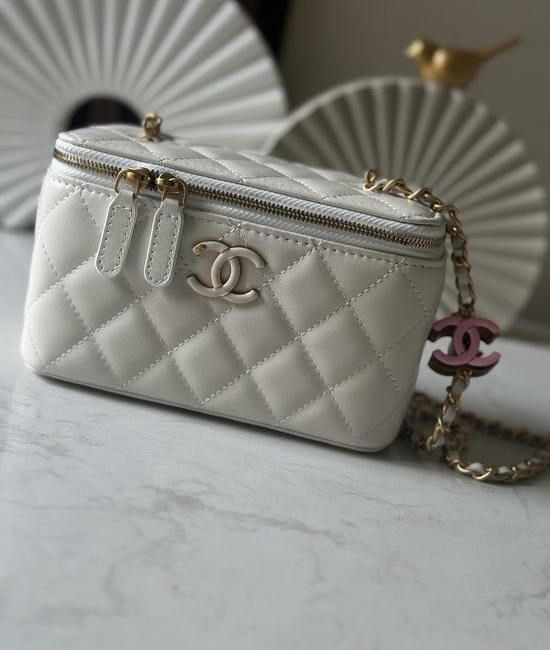 Chanel Lambskin Enamel Buckle Cosmetic Case 66040