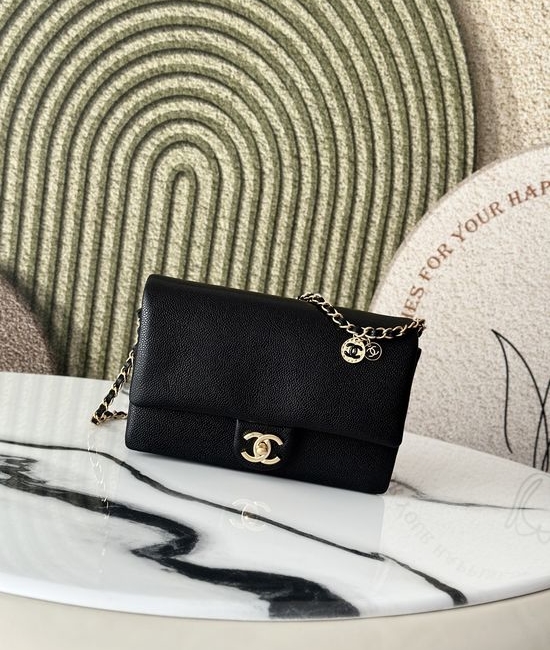 Chanel Caviar Leather Flap Crossbody Bag 3320