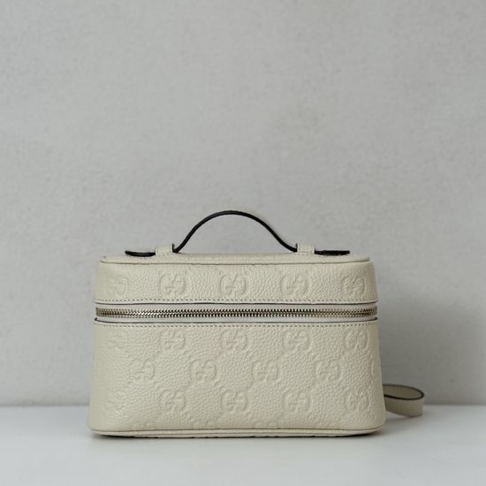 Gucci Original Leather White Litchi G Bag 815949