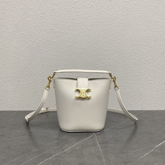 Celine Louise Mini Bucket Bag White 100473