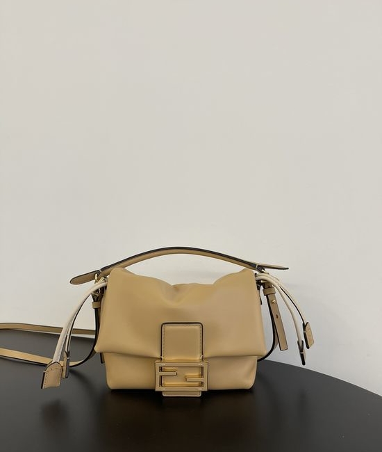 Fendi Mamma Baguette Apricot Lambskin Bag 8832