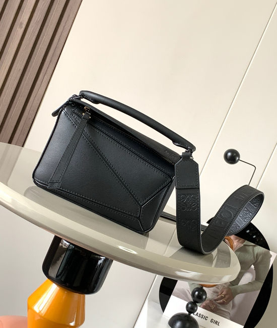 Loewe Puzzle Mini Embossed Wide Strap Leather Handbag 9020