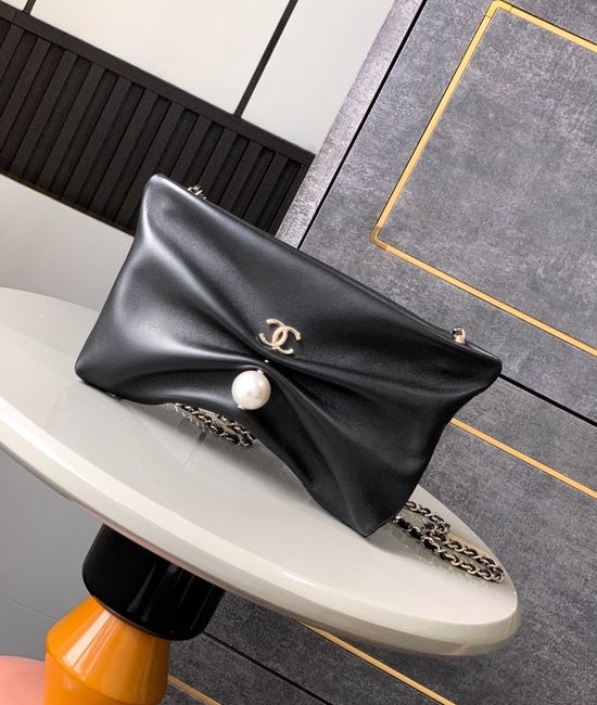 Chanel 25S Leather Chain Clutch Bag