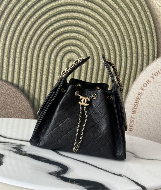 Chanel Hobo Quilted Cowhide Bucket Bag AS5293