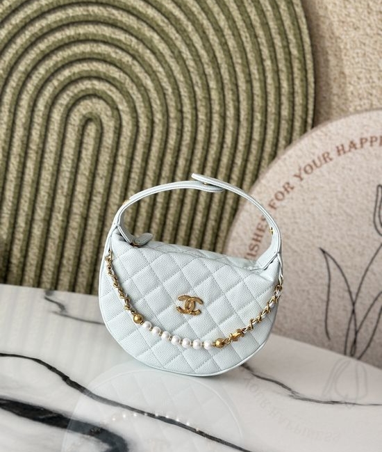 Chanel Pearl Clutch Half-moon Bag 66046