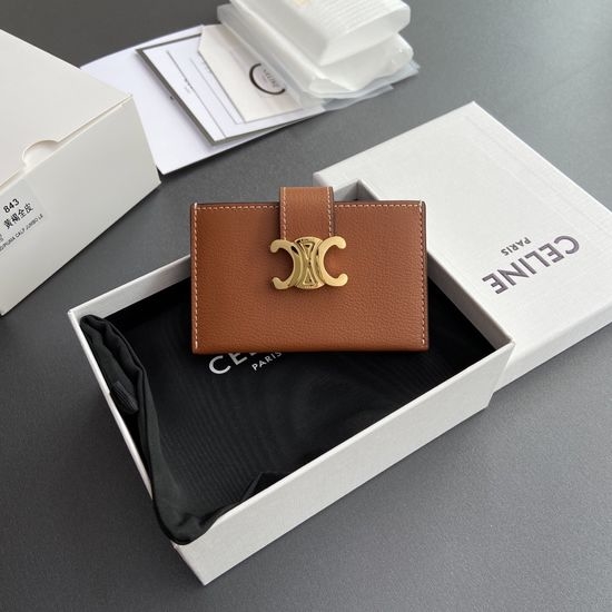 Celine ACCORDEON Grained Leather Card Holder 10N843GHH