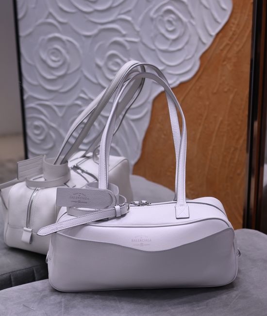 Balenciaga Carrie Small White Bowling Bag 2533