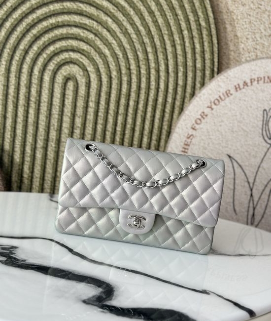 Chanel CF Chain Flap Bag Shiny Silver 112