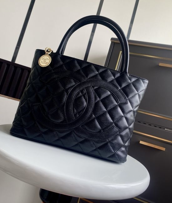 Chanel Vintagep Hilton Caviar Leather Bag AS3036