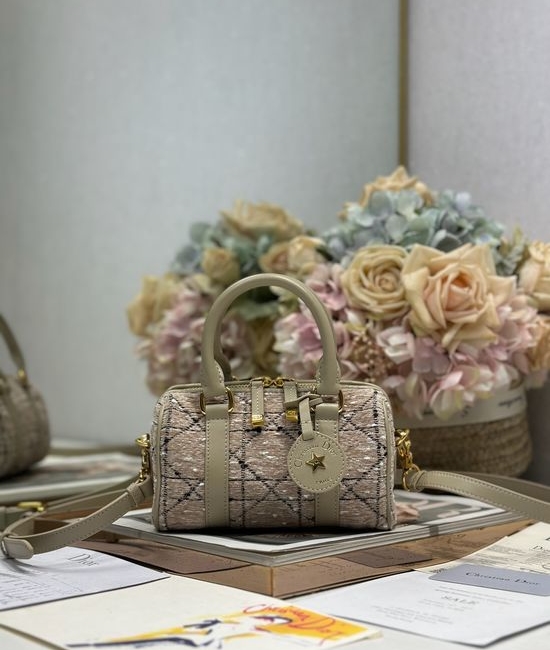 Christian Dior CD Groove16 Apricot Tweed Mini Bag 1365