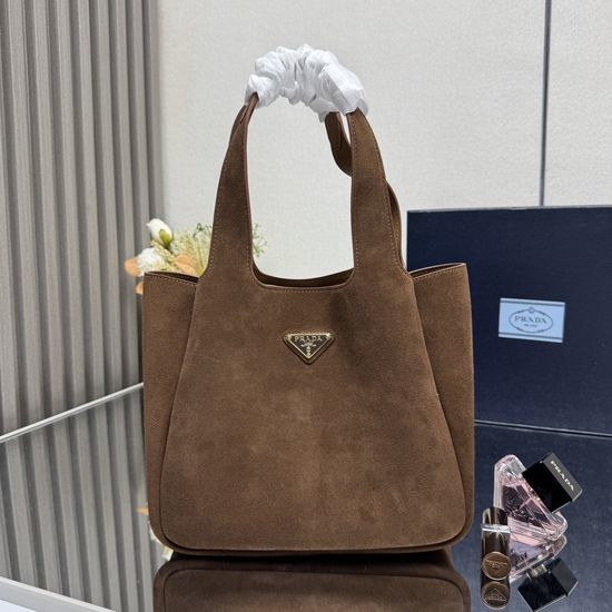Prada Panier Tote Suede Leather 1BG335