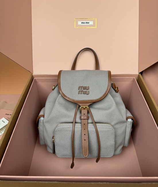 Miu Miu Canvas Leather Backpack 5BZ042