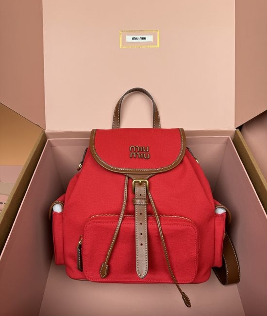 Miu Miu Canvas Leather Backpack 5BZ042