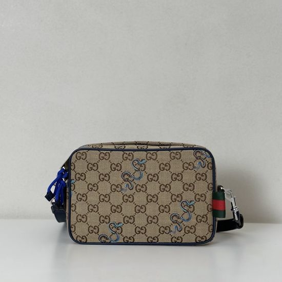 Gucci Embroidered Canvas Shoulder Bag 817771