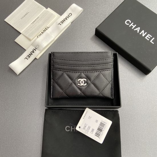 Chanel Black Grained Leather Wallet AP4472