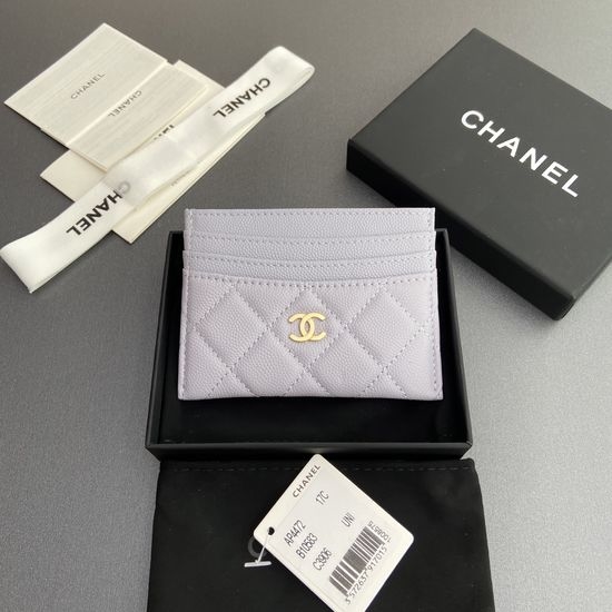 Chanel Light Purple Textured Leather Wallet AP4472