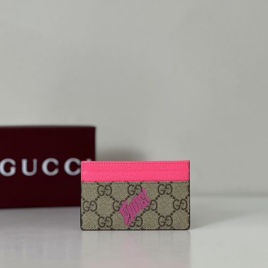 Gucci Coffee Rubber Bag with Fluorescent Rose 835322