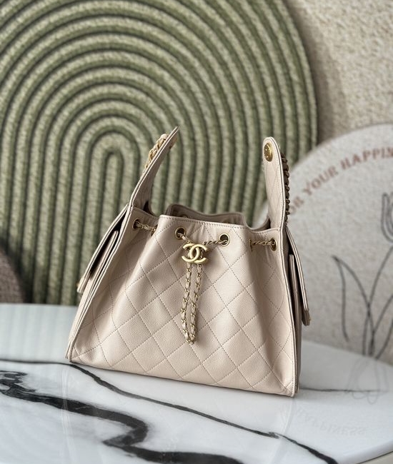 Chanel Hobo Drawstring Bucket Bag with Chain AS5293