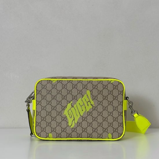 Gucci Coffee Fluorescent Green Bag 839380