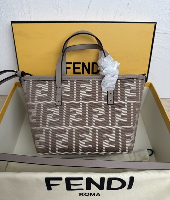 Fendi Roll Mini Bucket Bag Gray Tote 8100