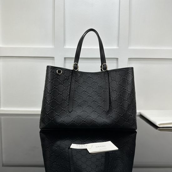 Gucci Handbag Embossed Leather 815213
