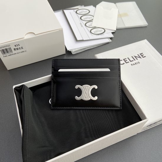 Celine TRIOMPHE Glazed Cowhide Card Holder 10L 832 CQH.04LU833