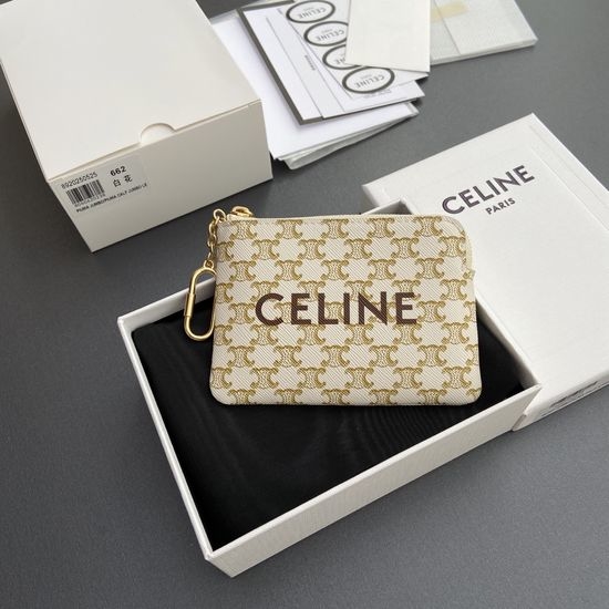 Celine TRIOMPHE Printed Card Coin Purse 10C662