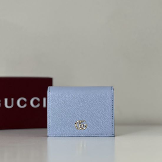 Gucci Coin Purse Light Blue Burgundy 456126