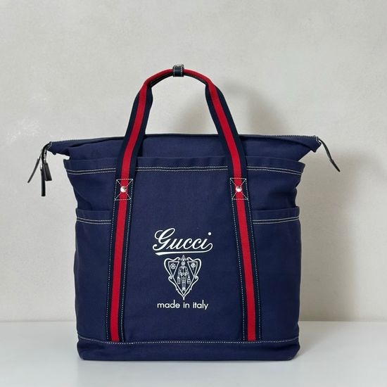 Gucci Blue Canvas Large Tote Bag 816863