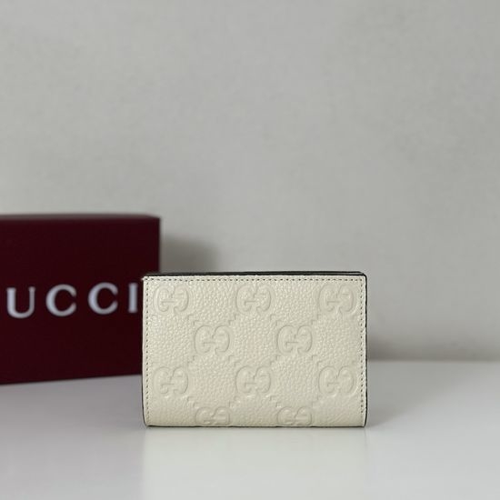 Gucci White Litchi Embossed GG Mini Bag 815874