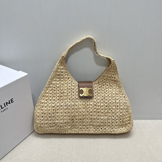 Celine CABAS TRIANG Hand-woven Straw Bag 119772
