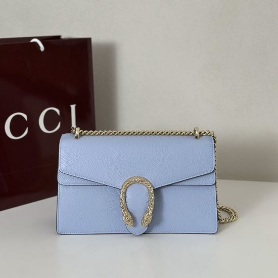Gucci Light Blue Litchi Grain Handbag 795005