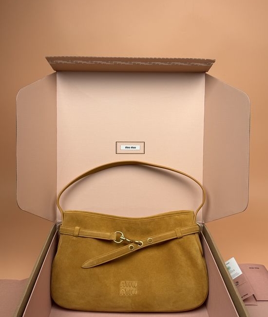 Miu Miu Adventure Nappa Leather Handbag with Embossed Logo 5BG181