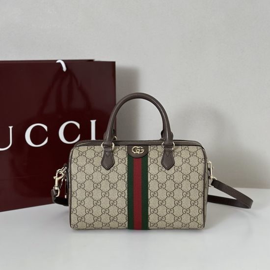 Gucci Brown Rubber Finish Handbag 836825