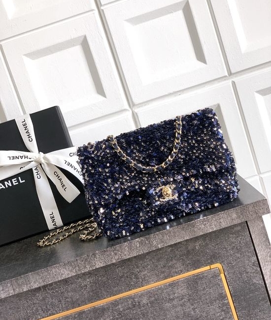 Chanel CF Sequin Evening Clutch Bag 4561