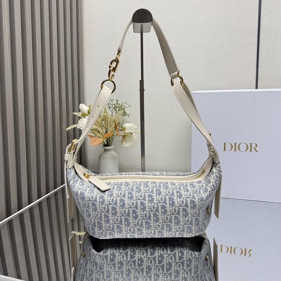 Christian Dior CD Journey Raffia Hobo Shoulder Bag 9590