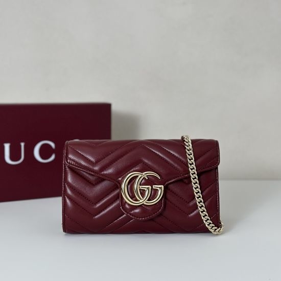 Gucci Burgundy Sheepskin Clutch Bag 837745