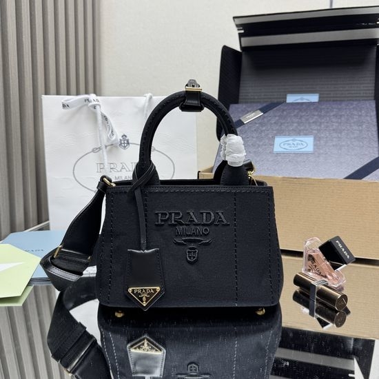 Prada Garden Linen Canvas Mini Tote 1BA038
