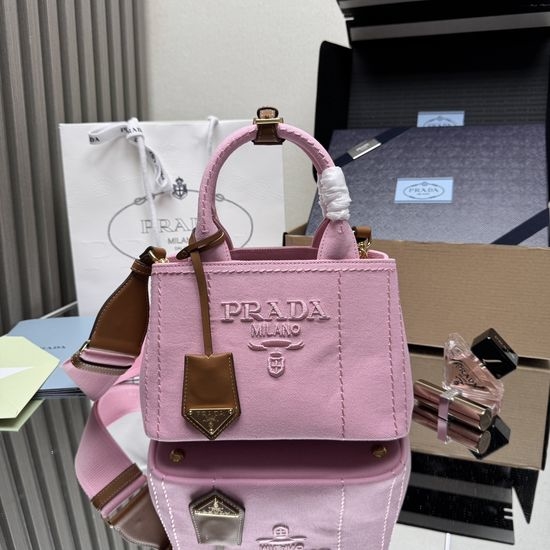 Prada Garden Linen Canvas Mini Tote 1BA038
